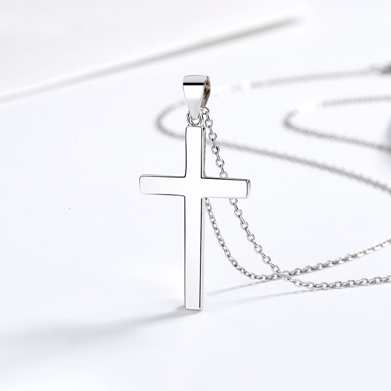 Sterling Sier Cross Necklace Jewelry Women Fashion Versatile Pendant Collarbone Chain for Men Jewelry for Women