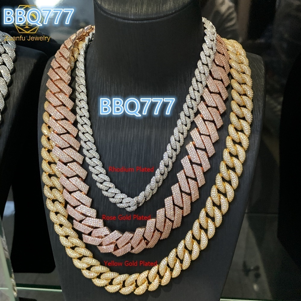 Wholesale Luxury Iced Out Cuban Link Chain 16mm Luxury 10K 14k 18K Real Gold Plated Necklace for Men Hip Hop Gift