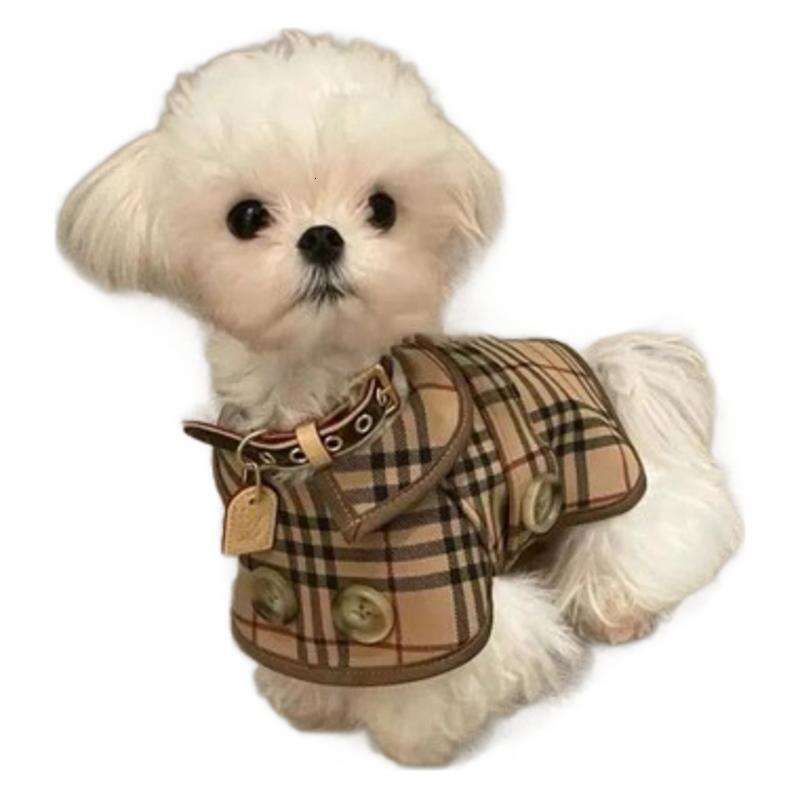 Small All-Season Anti-Shedding Spring and Autumn Pet Dog Clothes Thin Fashionable British Style Couple Windbreaker