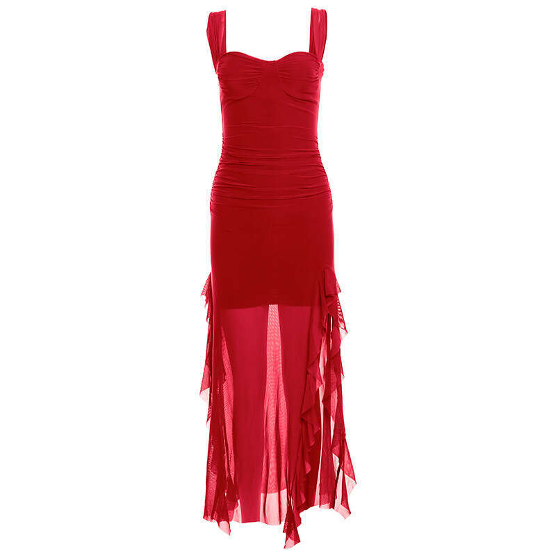 2024 Spring/Summer New Women's Sexy Strapless Split Bodycon Long Dress eb1