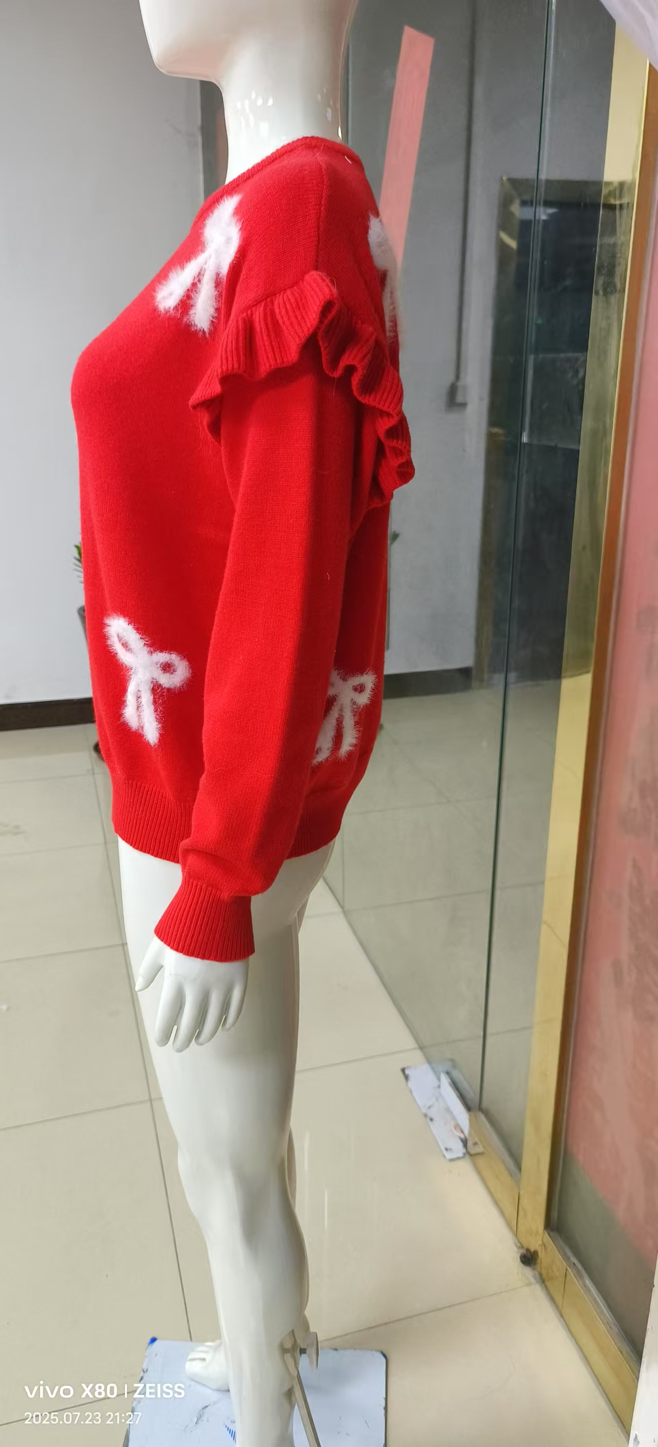 Women's Lotus Leaf Sleeve Flower Machine Shirt Diverse styles available for customization