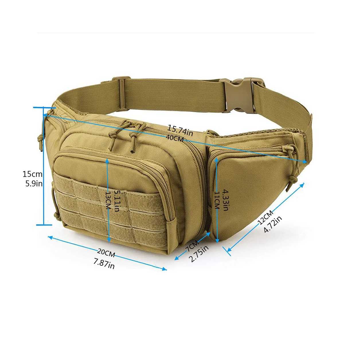 Men Waist Fanny Pack Belt Bag Tactical Military Motorcycle Rider Sports Climbing Camping Nylon M Tool Sling Ch Hip Bum Bag Y250724