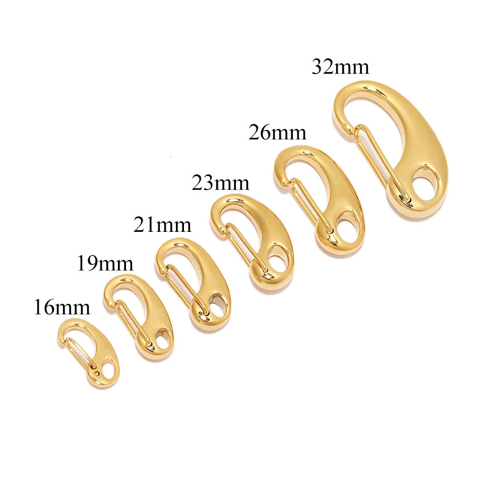 5pcs Stainless Steel D Lobster Clasps Spring Hooks Key Chains Bags Snap-fastener Buckles Connectors DIY Jewelry Accessories 250723