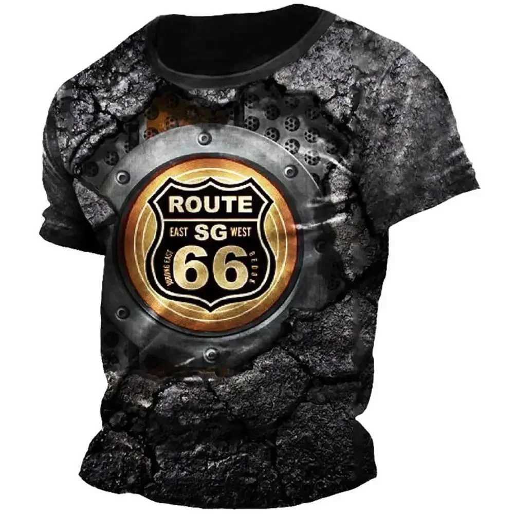 Summer Vintage T-shirt for Men 3D Printed American Top Short Sleeve Oversized Hip Hop O-neck T-shirt for Men Camiseta 6XL Y250724