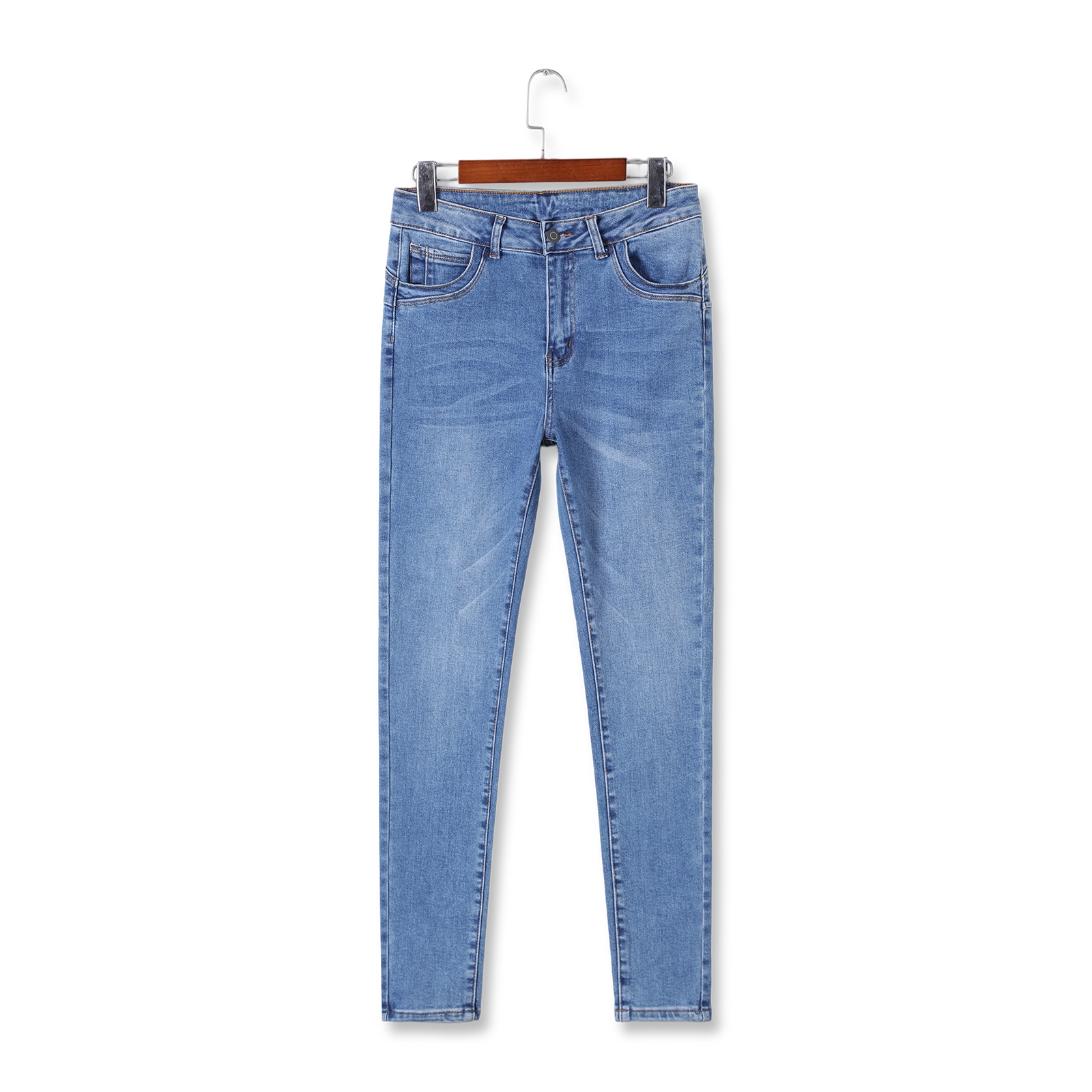 Ladies' tight jeans stretch slim fit and slimming style versatile for daily commuting