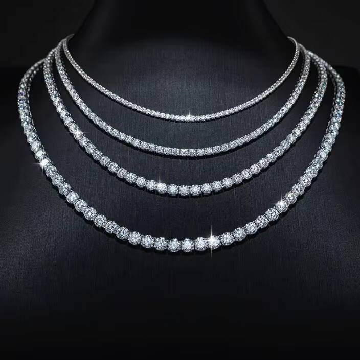 Luxury Custom GRA Moissanite Tennis Chain - 2mm/3mm/4mm/5mm/6.5mm Diameter