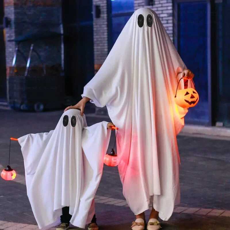 Cute Kids Halloween Horror Cloak Cape Anime No Face Cosplay Costumes Ghost White Tassels Cloak Unisex Halloween Costume Full Set Z250725