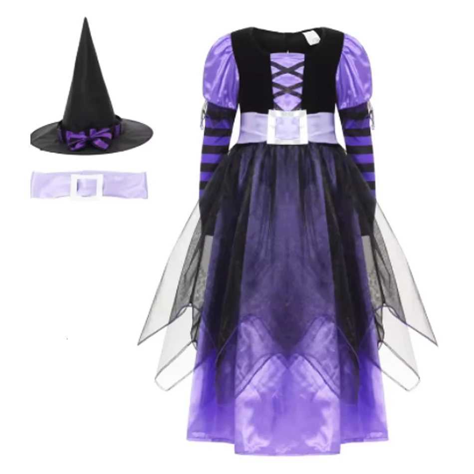 Halloween Par Costumes Witch Dress for Girls Kids Carnival Vampirina Dress Up Cosplay Vampire Pumpkin Clothing Z250725