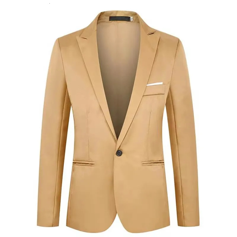 Arrival Men Blazer Fashion Suit Slim Fit Blazers Male Jacket Business Casual Solid Color Long Sleeve 250725