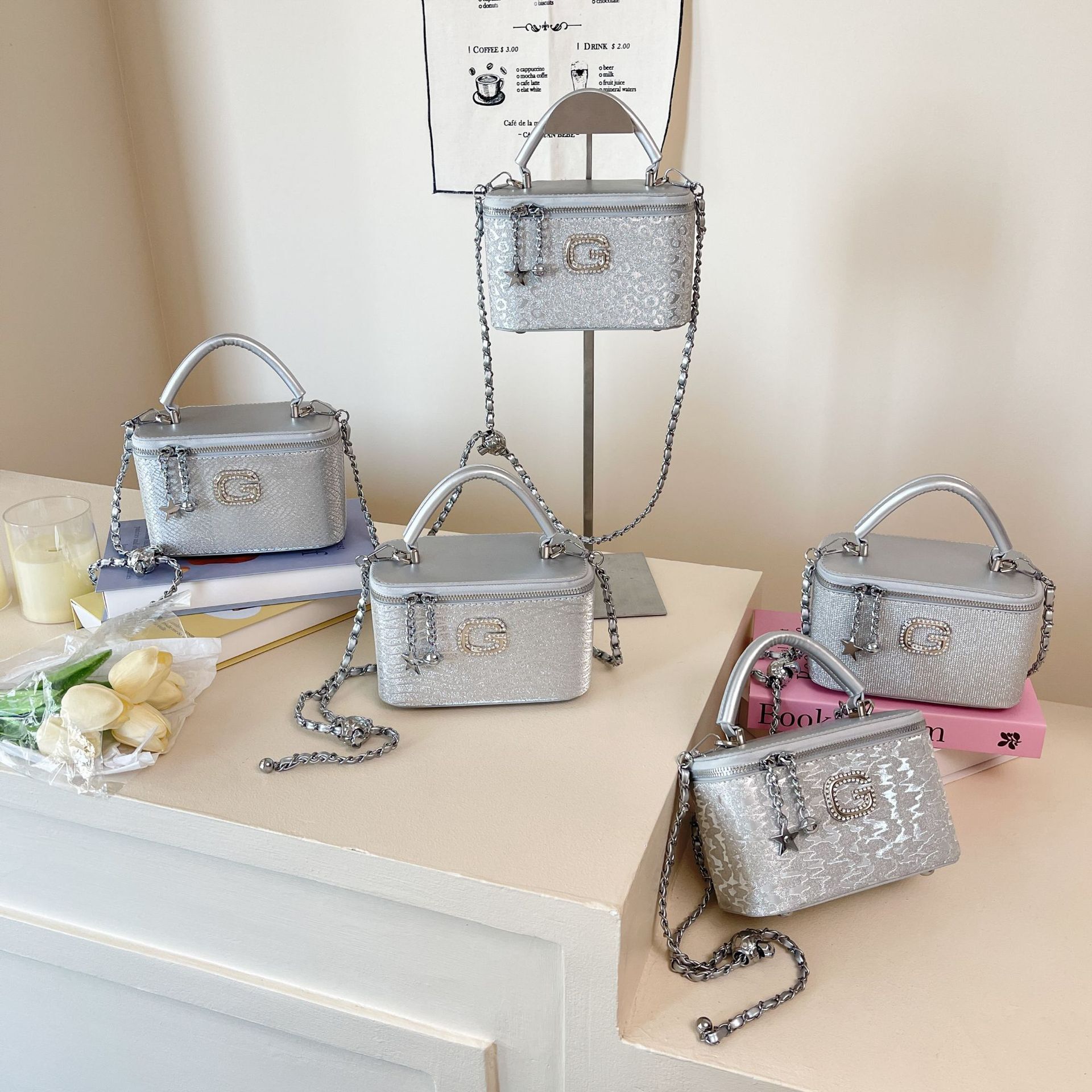 Luxury Brand Designer Bag Trendy Printed Small Square Bag Commuting Snake Skin Pattern Bags Versatile Chain Box Bag Chain Shoulder Crossbody Bag