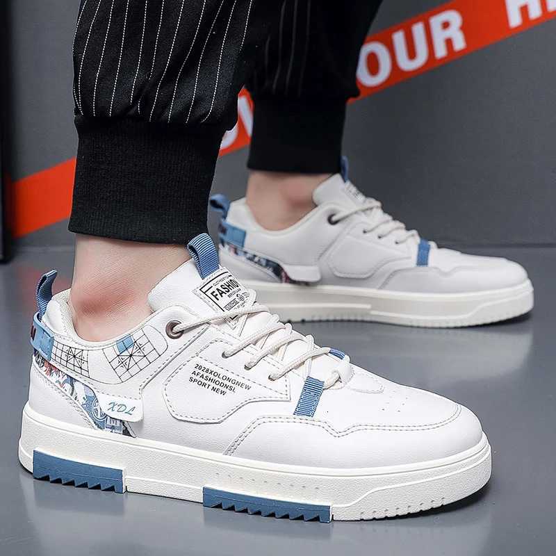 Men Sneakers Casual Leather Flat Shoes for Outdoor Breathable Lace Up Walking Footwear for Teenagers New Size 39-44 XJ250725