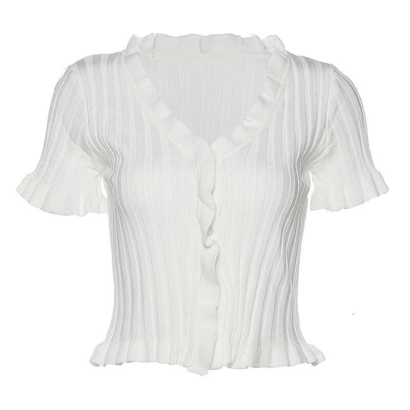 2020 Summer Fashion Women's V-Neck Sexy Crop Top Versatile T-Shirt 2ae