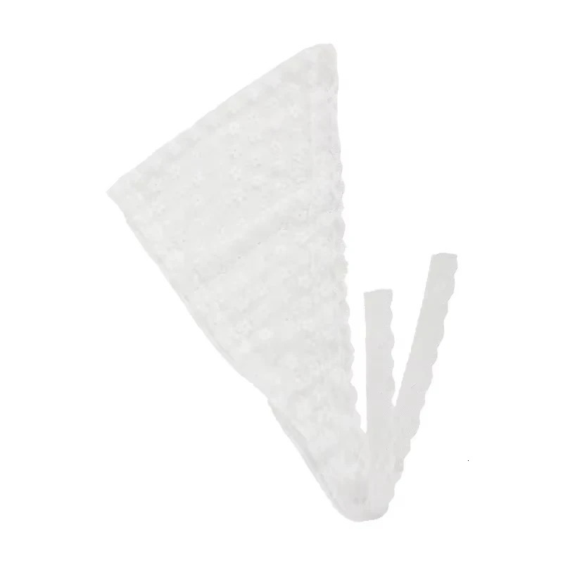 AISHG White Woven Floral Lace Hair Scarf Wraps for Women Retro Triangle Headscarf Hat Girl Headband Hair Accessories 250723