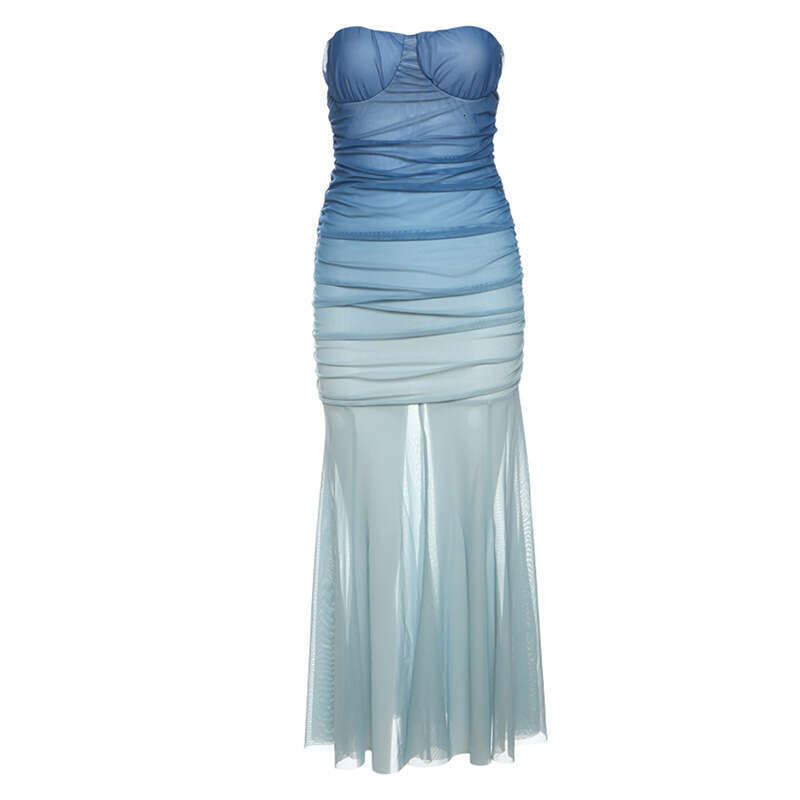 2025 Spring New Women's Fashion Solid Color Slim Fit High Waist Off-Shoulder Tube Dress 31a