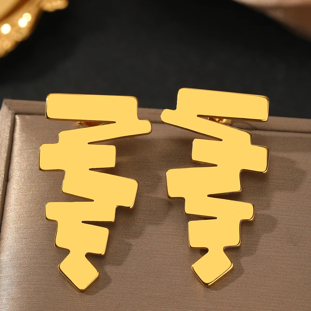 Stainless Steel Earring Vintage Versatile Irregular Delicate Earrings High Quality Personality n For Women Jewelry 250715