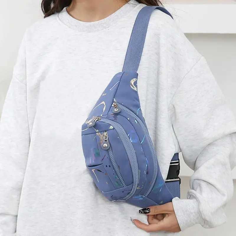 2024 Casual Trendy Waist Bag Lightweight Oxford Fabric Printed Multi-Pocket Fanny Pack Daily Cute Bags Y250724