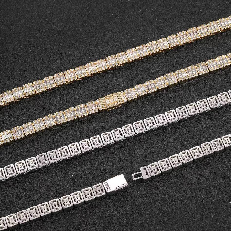 Moissanite VVS D Hip Hop Jewelry Fashion 925 Sliver Men Women Ice Out Zircon Diamonds Cuban Link Chain Choker Unisex Necklace