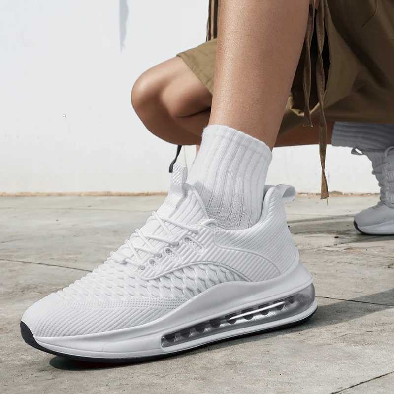 100% Hand Zoom Air Cushioned Sneakers for Men Size 48 Extra Large Mens Breathable Student Teen Flying Woven Running Shoes XJ250725