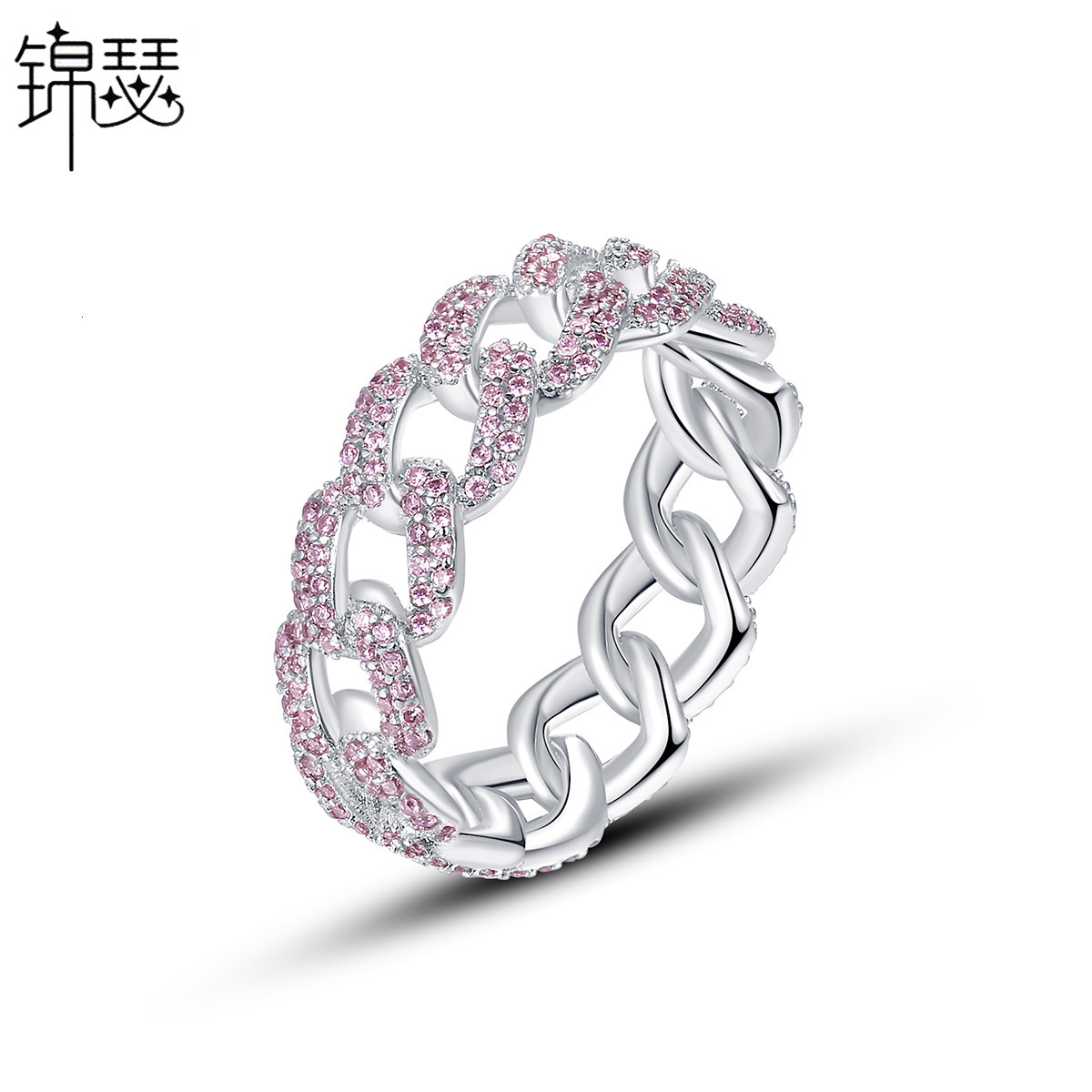 Jinse New Cuban Chain Design Commuter Designer Luxury Jewelry Jewelry Versatile Simple Hip-hop Unisex Ring Korean Fashion Jewelry