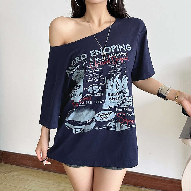 Women's Clothing 2025 Summer New Street Fashion Printed Loose Short Sleeve Round Neck T-Shirt for Women 4f1