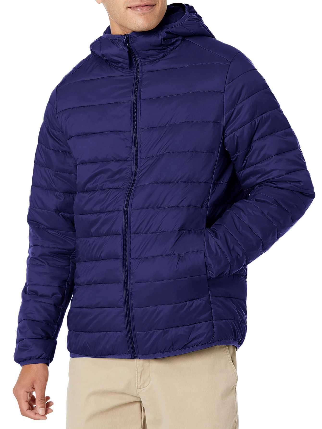 Mens Puffer Jackets Lightweight Puffer Winter Jacket with Hood Mens Down Jackets Mens Winter Coats for Travel Running Hiking X250725