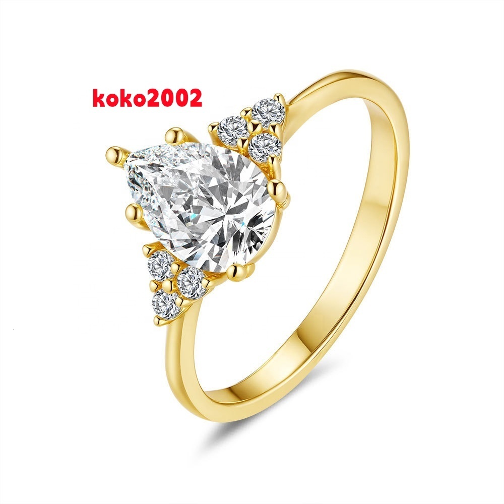 VANFI Retro Gorgeous D-Color VVS Moissanite Ring 925 Silver Gold-Plated Drip Drill Design with Claw Set Playful Style