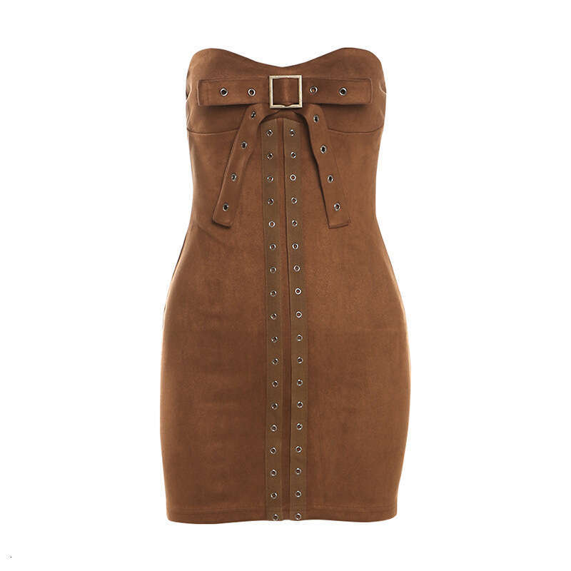 2024 Summer New Fashion Solid Color Sexy Sleeveless Tube Top Bodycon Dress for Women 872
