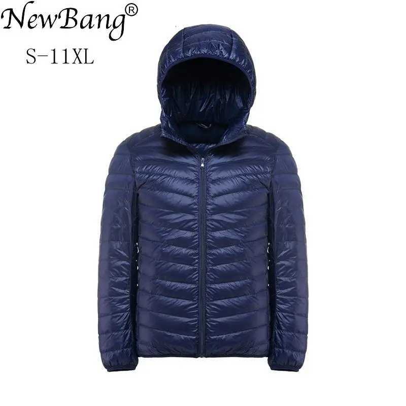 11XL 10XL Large Size Down Coats Men Ultra Light Down Jacket Men Windbreaker Feather Lightweight Hooded Winter Parka X250725