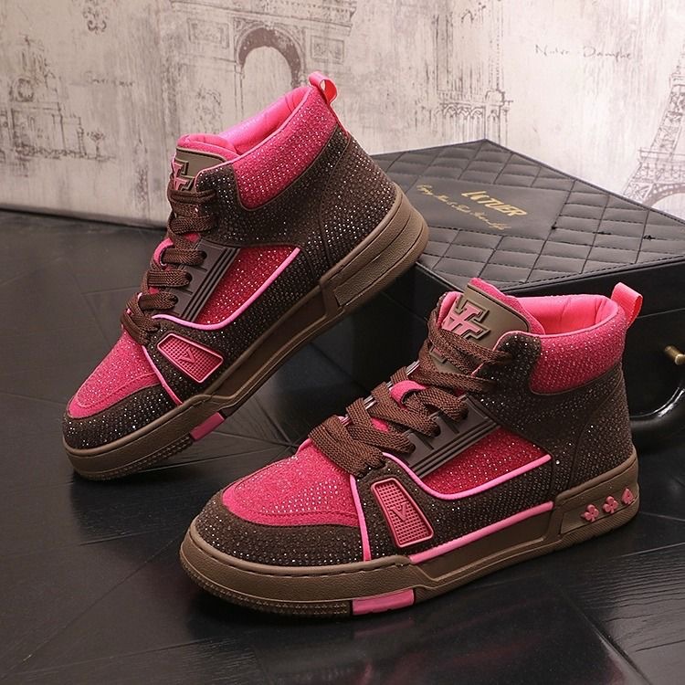 Designer Shoes Europe Station New men's shoes trendy brand High-end rhinestone casual shoes Niche board shoes fashionable and individual shoes fr