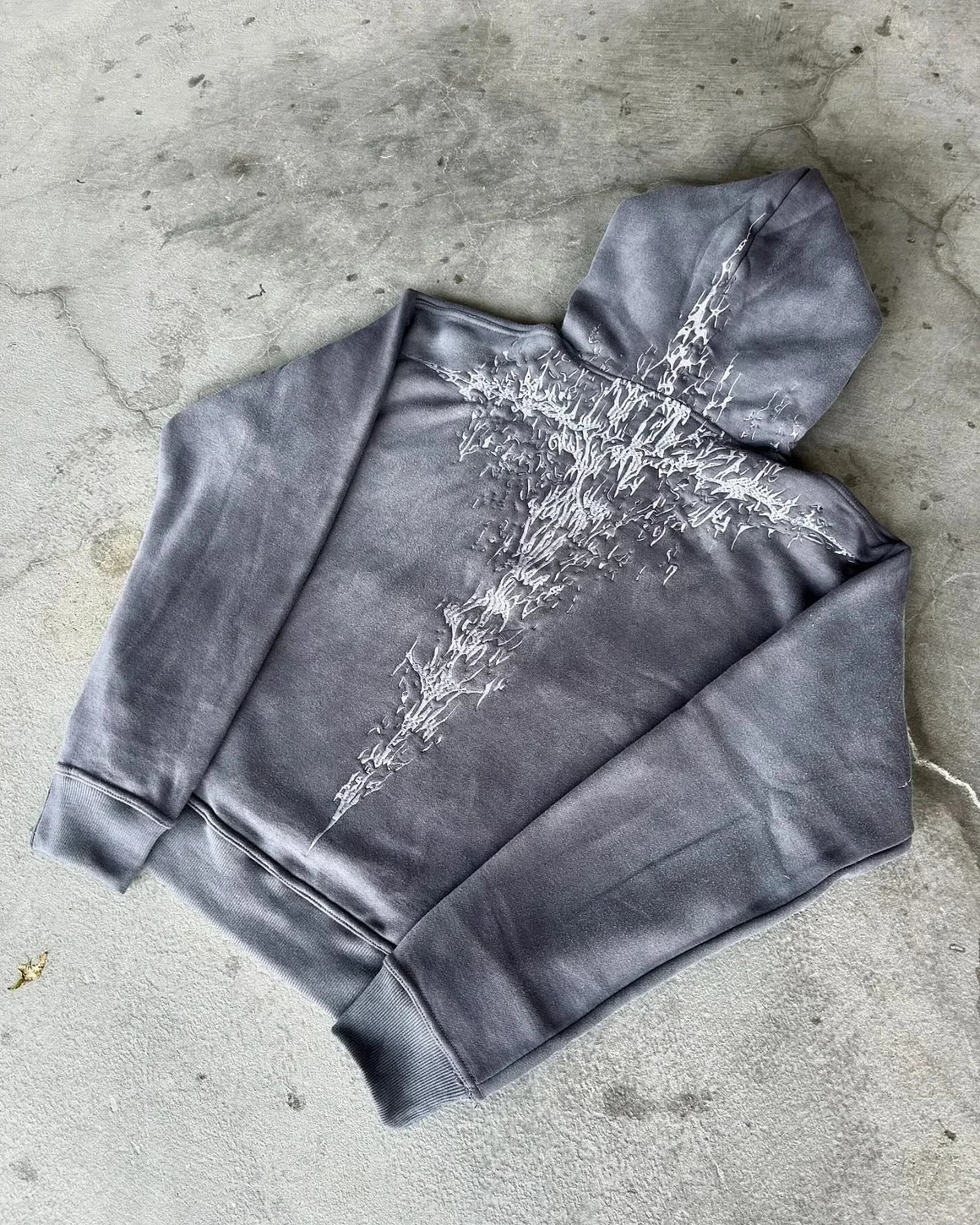 2K Gothic Washing Embroidery Hoodie American Retro Oversized Sweatshirt Men Women Harajuku Hip Hop Long Sleeve Pullover Hoodie 250723
