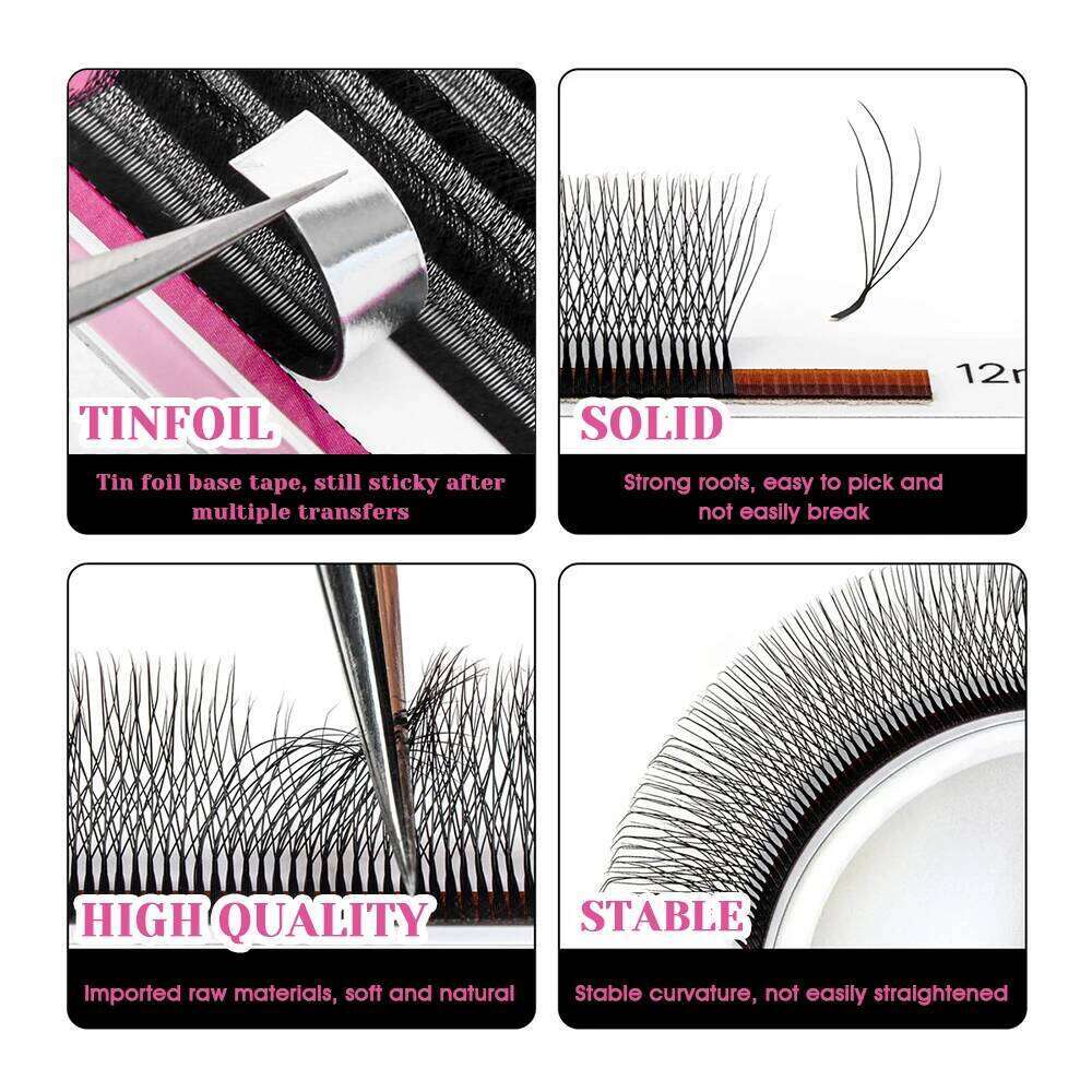 New Arrival Camellia 3D 4D W Shaped Eyelash 0.07mm C D Curl Rapid Bloom Lash Extension Lightweight Fluffy Lashes from MASSCAKU