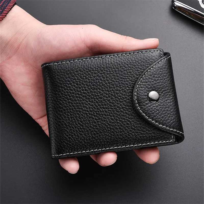 Black Drivers License Leather Case with Genuine Slim Wallet Bank Cover Multi Slot Mini Purse for Man Z250725