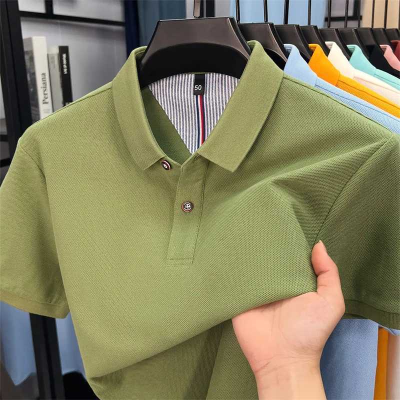 100% Cotton Short Sleeve Polo Shirt Comfortable Lightweight High-End Brand Fashionable Simple Summer Mens Casual Lapel T-Shirt XJ250725
