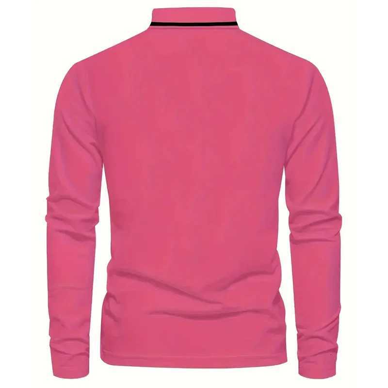 100% Polyester Elasticity Comfortable Polo Shirt Men Long Sleeve Polo Shirt Men Casual Fashion Golf Polo Shirt XJ250725