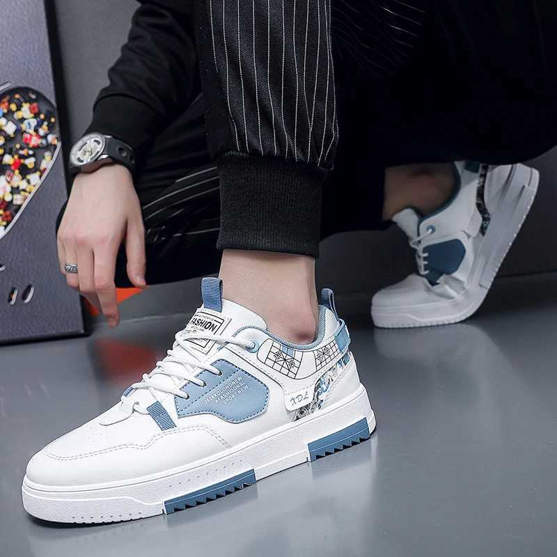 Men Sneakers Casual Leather Flat Shoes for Outdoor Breathable Lace Up Walking Footwear for Teenagers New Size 39-44 XJ250725