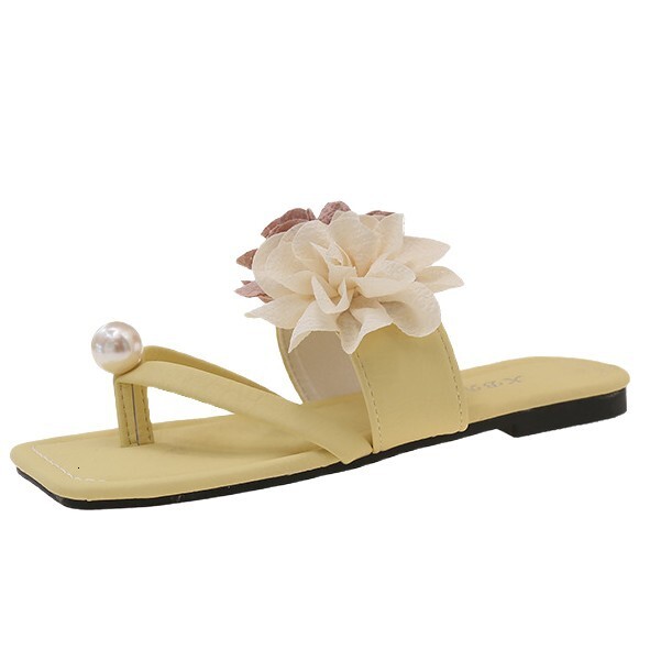 Ddmysports Fairy Floral Slippers For Women Summer Outdoor New Fashion Versatile Flat Non Slip Beach French Style Sandals Outdoor Shoes