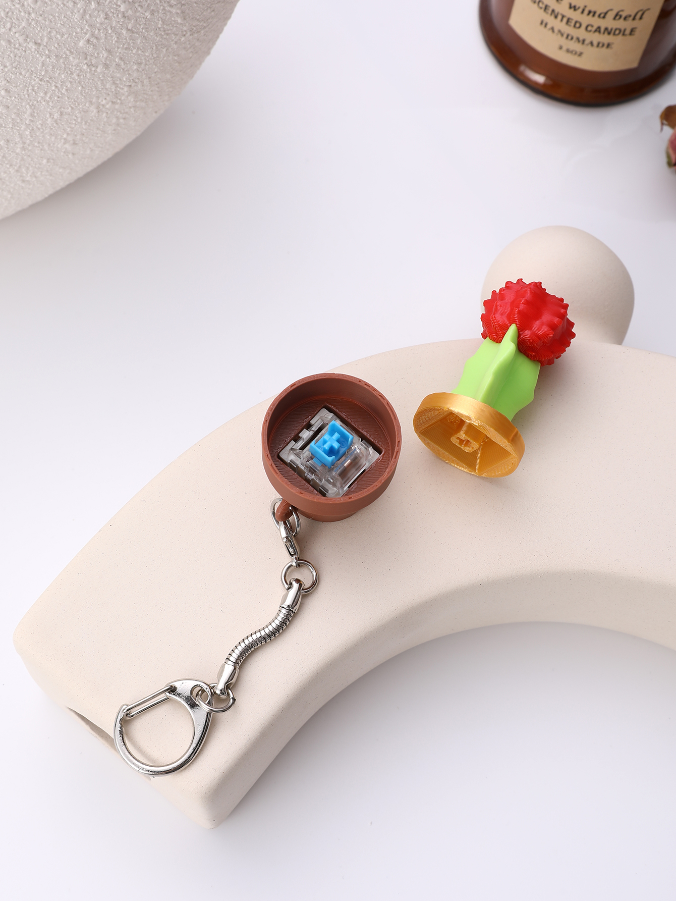 3D printed small potted plant hangers - adult stress relief toys, with a portable anxiety relief tool featuring a clickable keyboard design