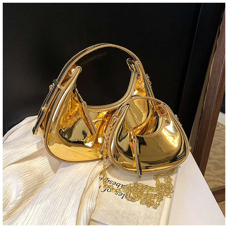 Luxury Brand Designer Bag Mini Acrylic Handbag 2025 New Patent Leather Glossy Handheld Bag Underarm Bag Lipstick Coin Purse