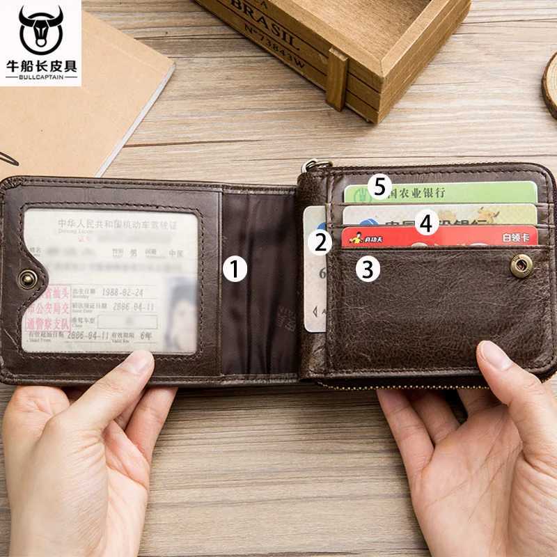 BULLCAPTAIN New Arrival Male RFID leather wallet Men Wallet Cowhide Coin Purse Slim Designer Wallet Billetera para hombres Z250725