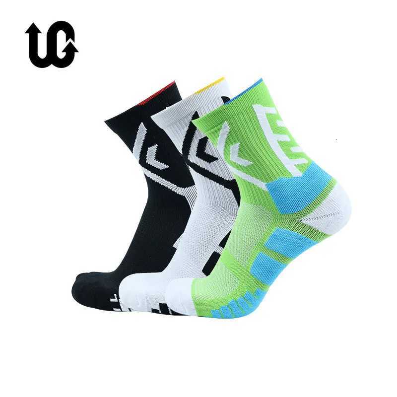 3Pairs/Lot Elite Sport Basketball Socks Compression Running Men Yellow Trend Breathable Long Hiking Damping Athletic Cycling X250725
