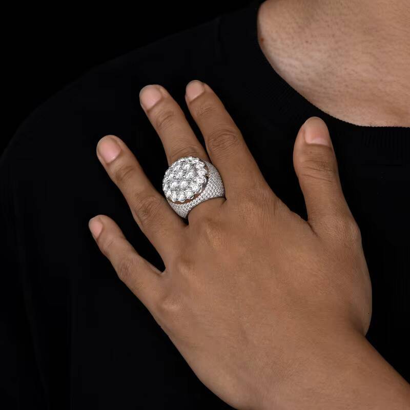 High Quality S925 Sterling Silver Mens Womens VVS D Color Moissanite Wedding Rings Hip Hop Iced Fashion Jewelry High Fashion