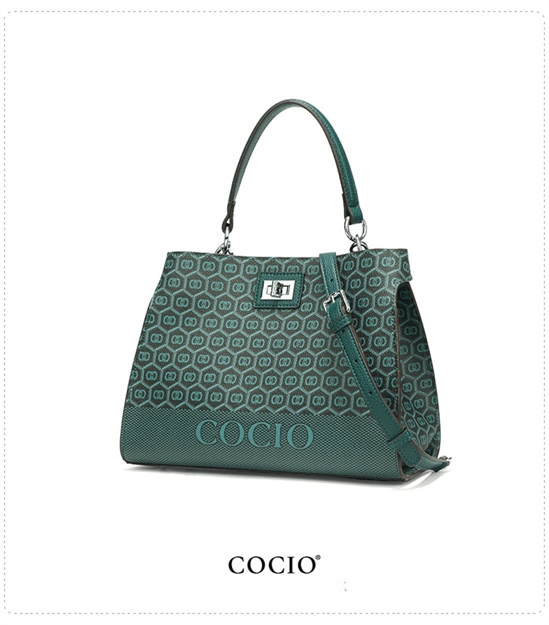 COCIO designer bag New peacock green handbag fashion new luxury womens bag large capacity casual vintage crossbody bag