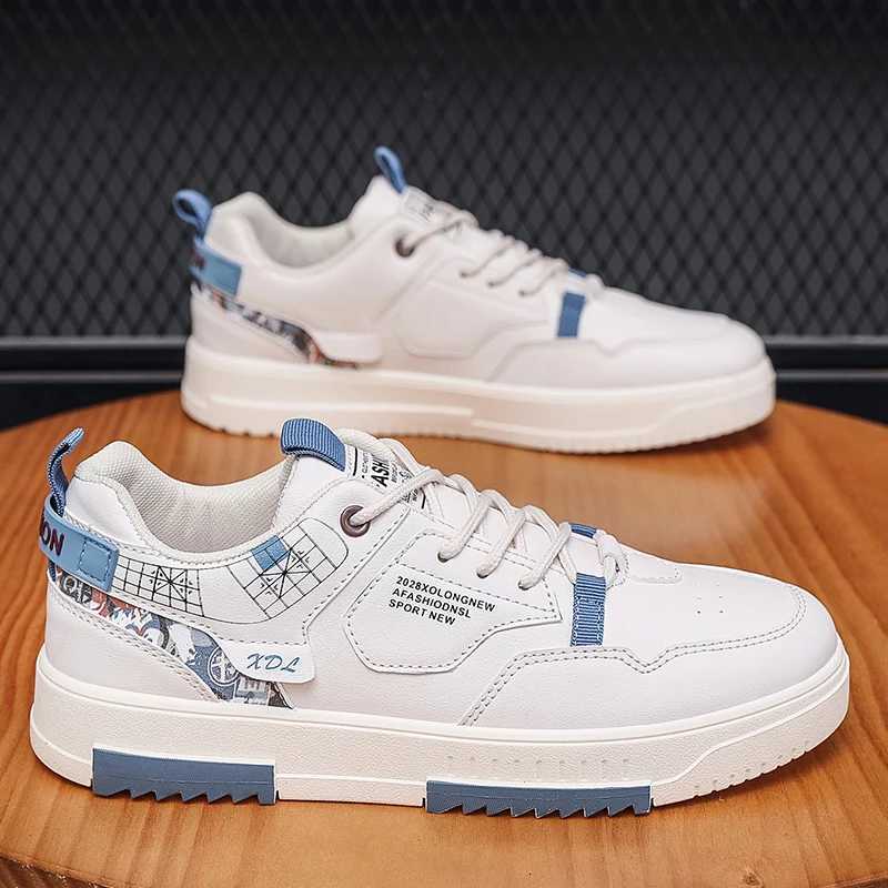 Men Sneakers Casual Leather Flat Shoes for Outdoor Breathable Lace Up Walking Footwear for Teenagers New Size 39-44 XJ250725
