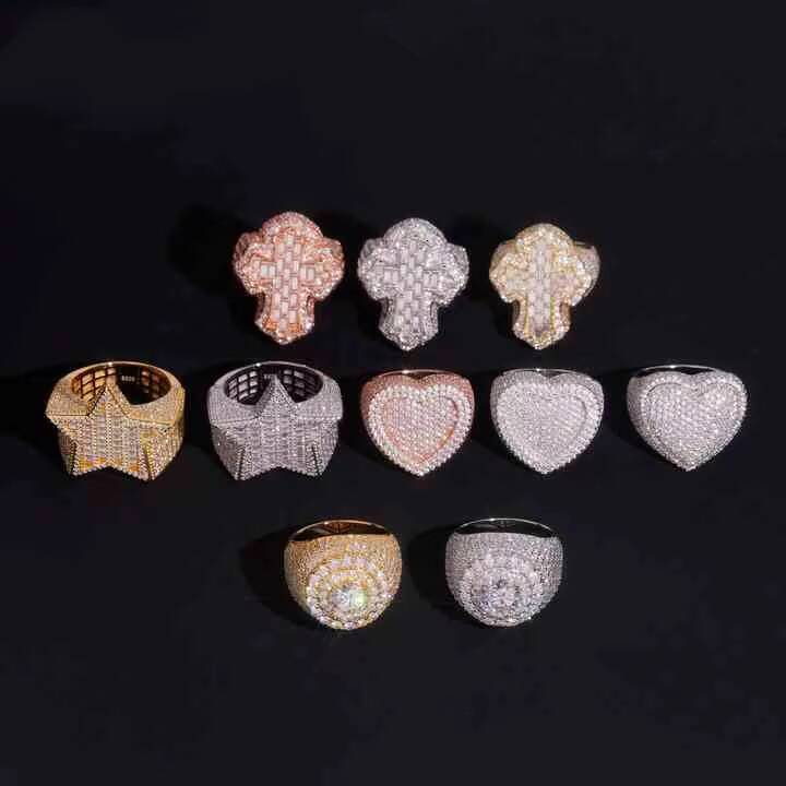 Custom Moissanite Engagement Rings Women Men Hip Hop Iced Out 14K Gold Silver 925 Sterling Fine Jewelry Wedding Bands