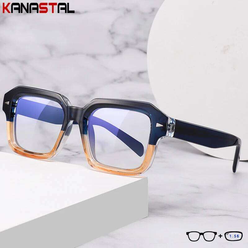 Men Prescription Glasses Optics Lenses Myopia Reading Eyewear Women Blue Light Blocking Computer Acetate Square Eyeglasses Frame
