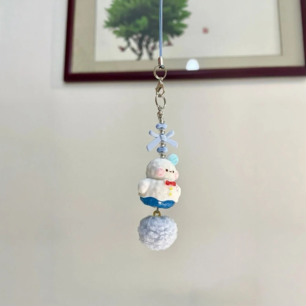 Game Love And Deepspace Zayne Keychain Cosplay Rope Phone Chain Alloy Keyring Snowman Bead Pendant Bag Accessories Xmas Gifts 250722