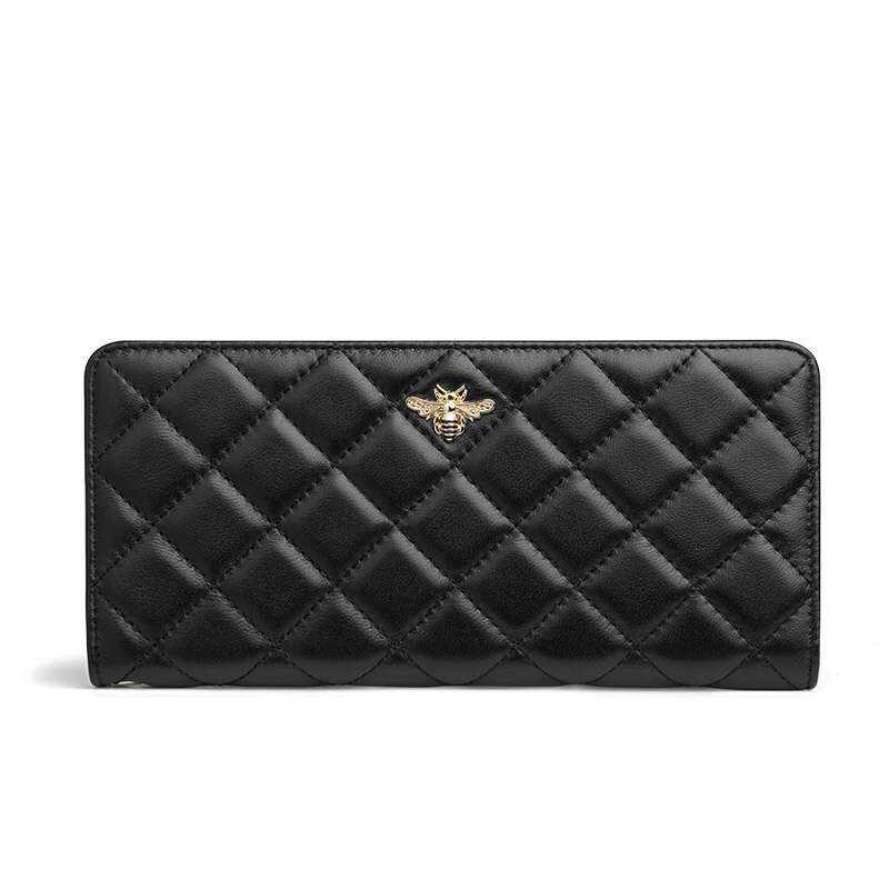 Emperor Paul Women's Long Genuine Leather Ultra-thin Wallet Card Holder Large Capacity Money Clip Simple Clutch
