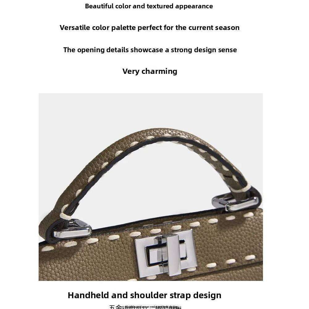 Top Layer Cowhide Leather Double Sided Lo Clutch oulder Crossbody Faionable Versatile Quali Handbag Tote Bag