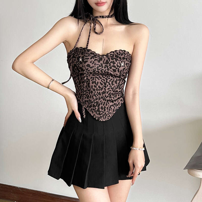 2024 Autumn New Women's Solid Color Slim Fit Street Fashion Off-Shoulder Tube Top Backless Vest a10