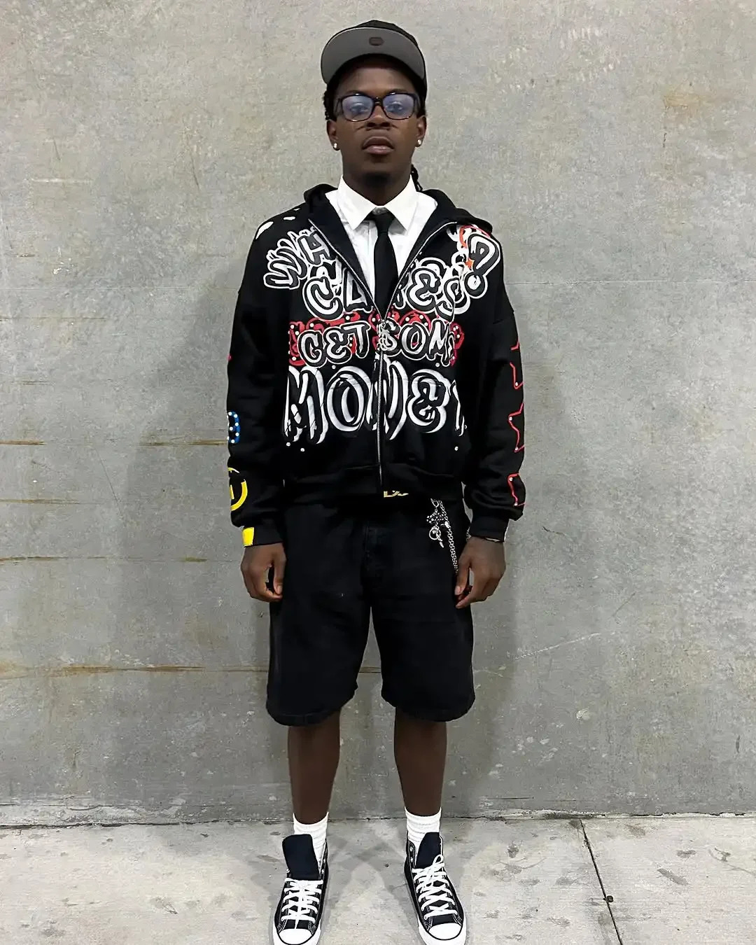 American Hip Hop Trend Fashion Zipper Hoodie Star Alphabet Vintage Hooded Long Sleeve Sports Men Women Street Wear Y2K 250723